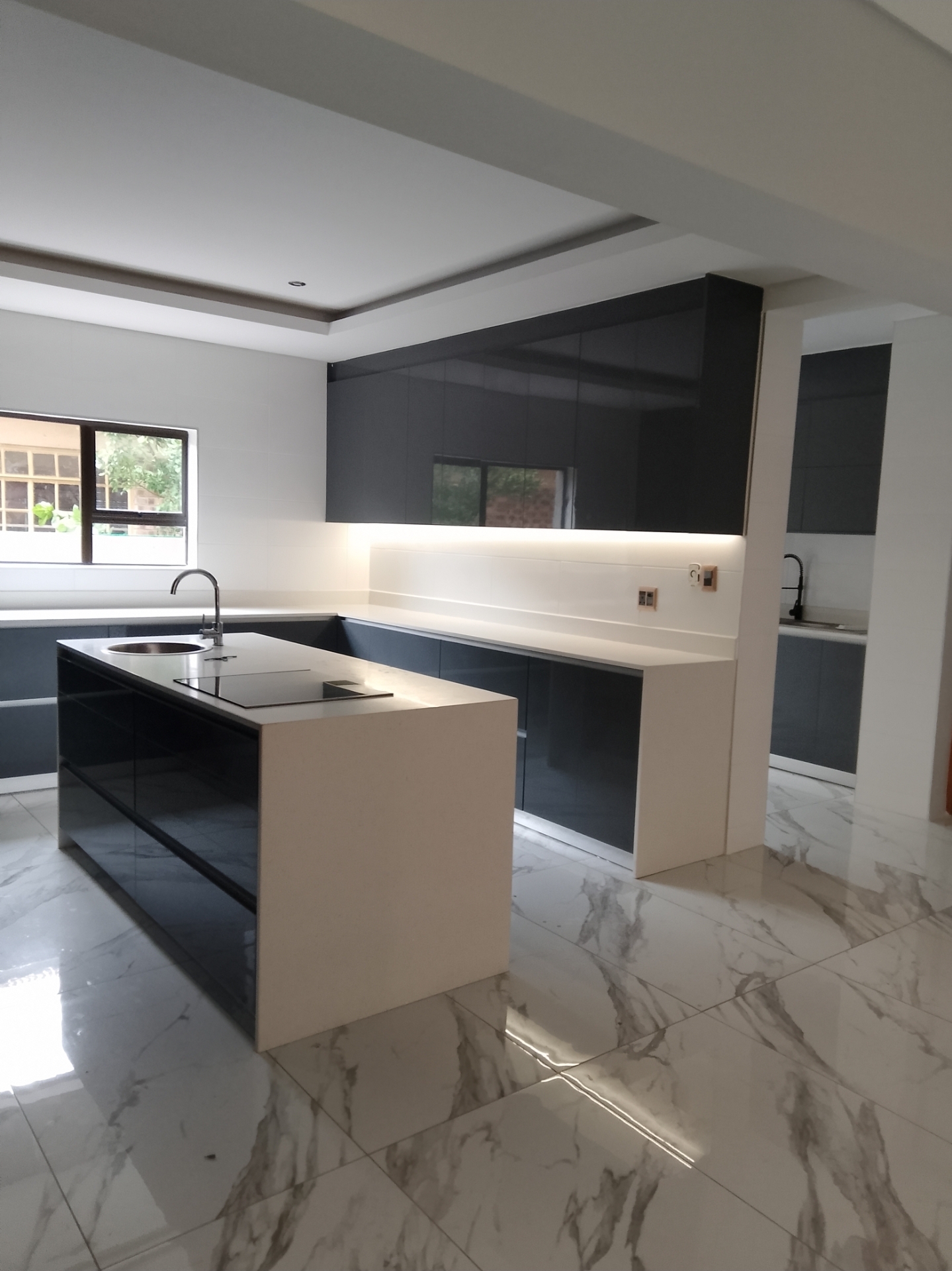 Sparkle Quartz Kitchen Island